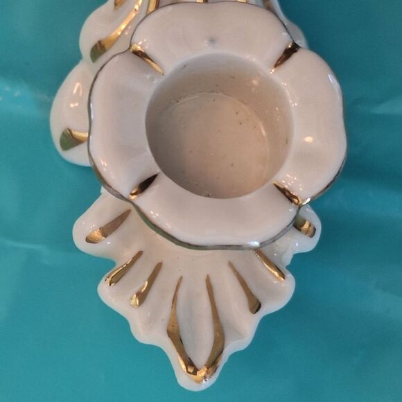 Vintage Dresden Double Candelabra Roses Candlestick Holder Capodimonte Style - Picture 8 of 14